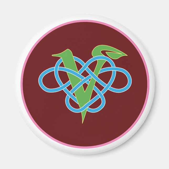 Celtic Vegan Polyamory Circle Magnet (Framsidan)