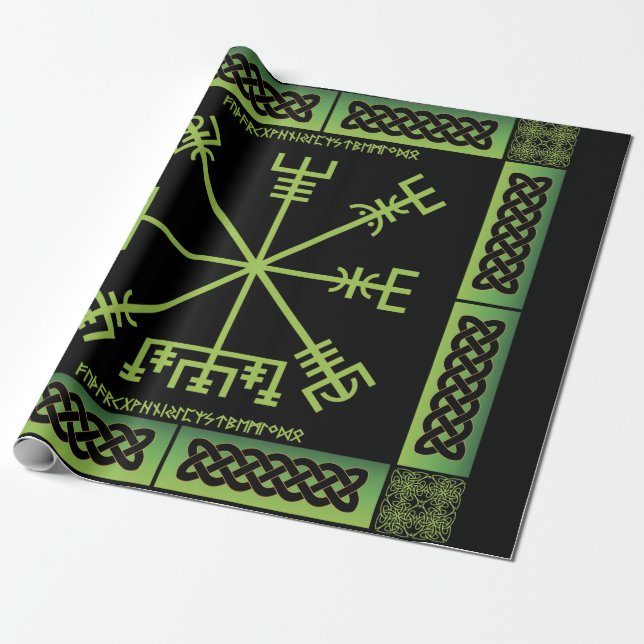 Celtic Vegvisir Wrapping Papper Presentpapper (Utrullad)