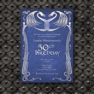 Celtic Viking Dragon 50:e födelsedagen Inbjudningar