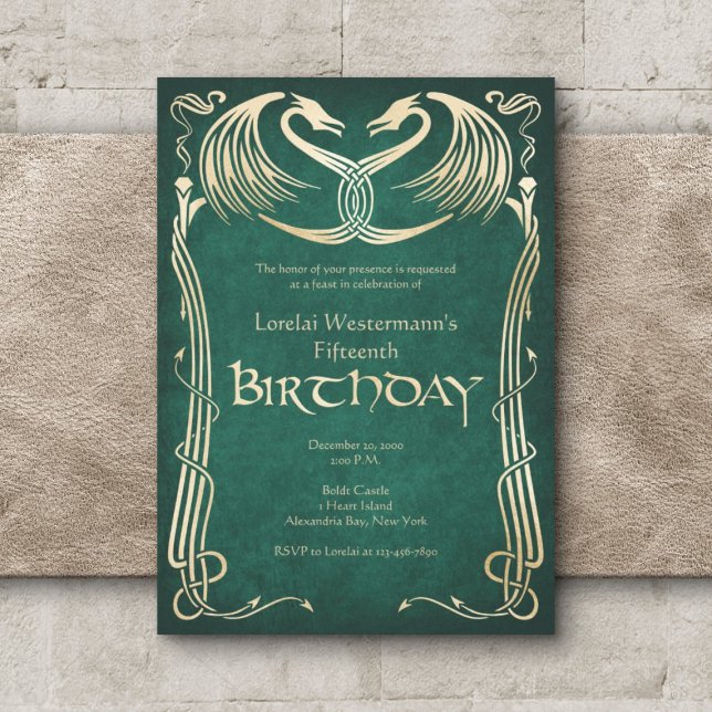 Celtic Viking Dragon Birthday Inbjudningar (Skapare uppladdad)