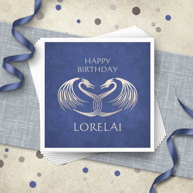 Celtic Viking Dragon Birthday Pappersservett (Skapare uppladdad)