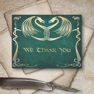 Celtic Viking Dragon Bröllop Tack Kort