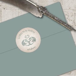 Celtic Viking Fantasy Bröllop Runt Klistermärke