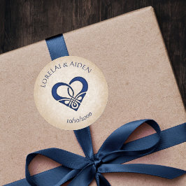 Celtic Viking Fantasy Bröllop Runt Klistermärke