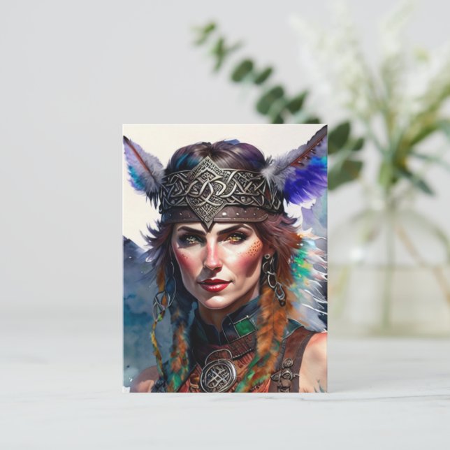 Celtic warrior princess vykort (Stående Fram)