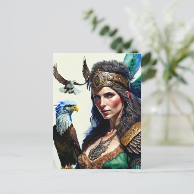 Celtic warrior princess vykort (Stående Fram)