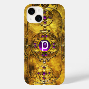CELTIC WARRIOR SHIELD LILA AMETHYST GEM MONOGRAM