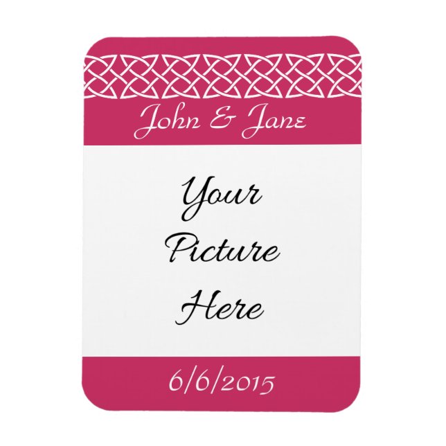 Celtic Weave Hearains in Raspberry Reminder Magnet (Vertikal)