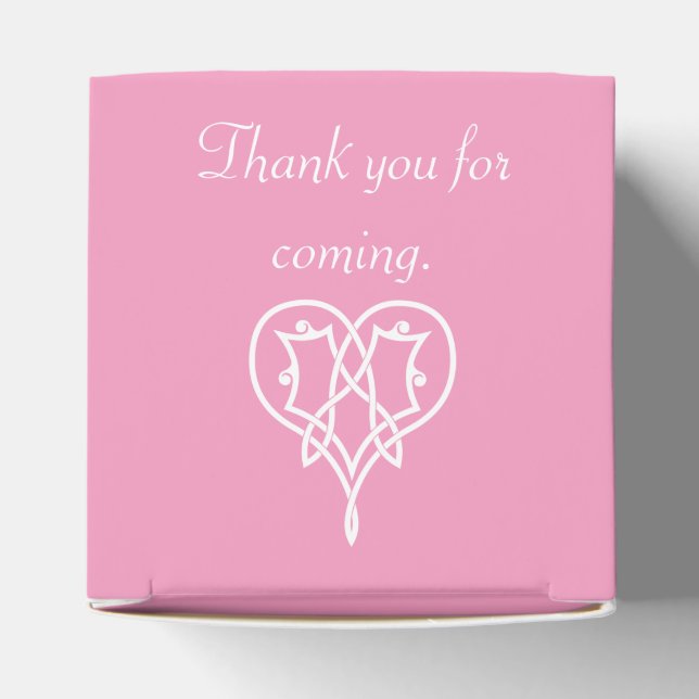 Celtic Weave Hearearts in Petal Rosa Favor Box Presentaskar (Överdel)
