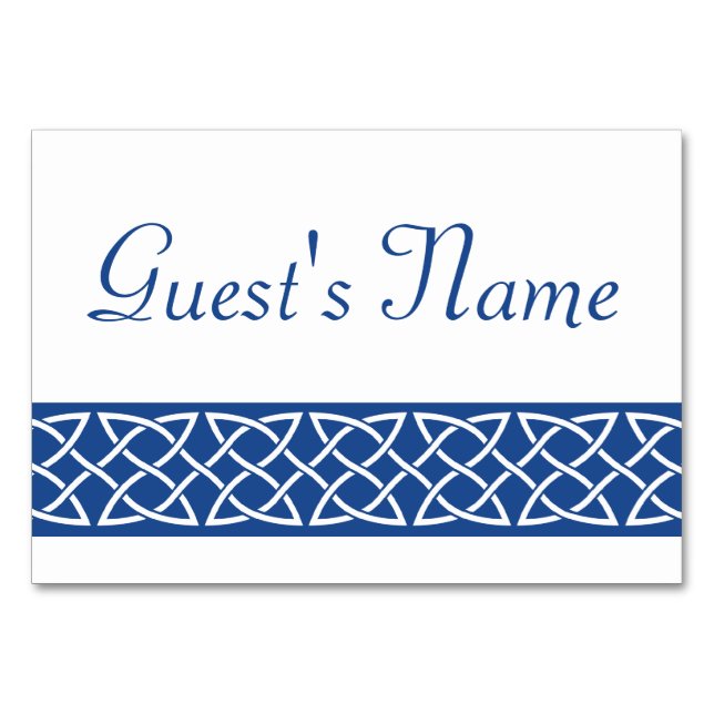 Celtic Weave Hearests in Blue Bord Card Bordsnummer (Framsidan)