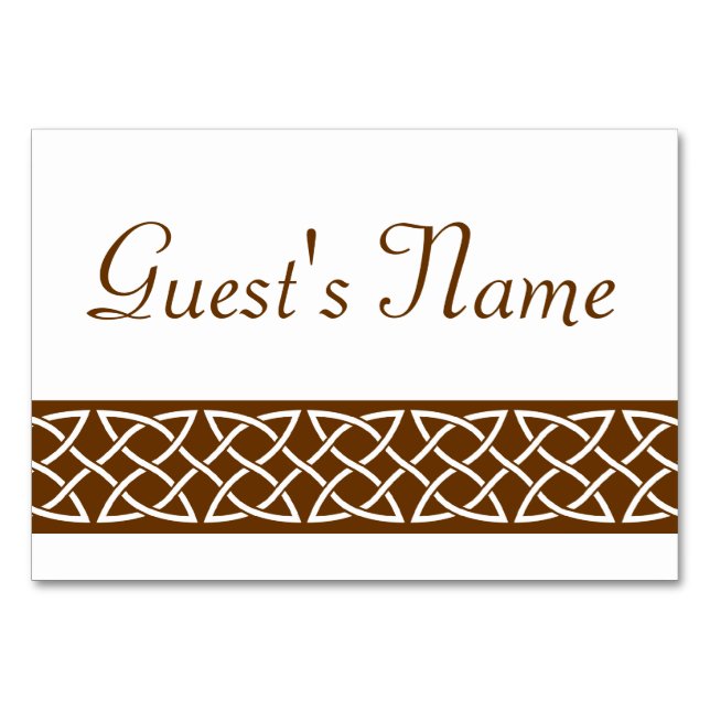 Celtic Weave Hearests in Chocolate Bord Card Bordsnummer (Framsidan)