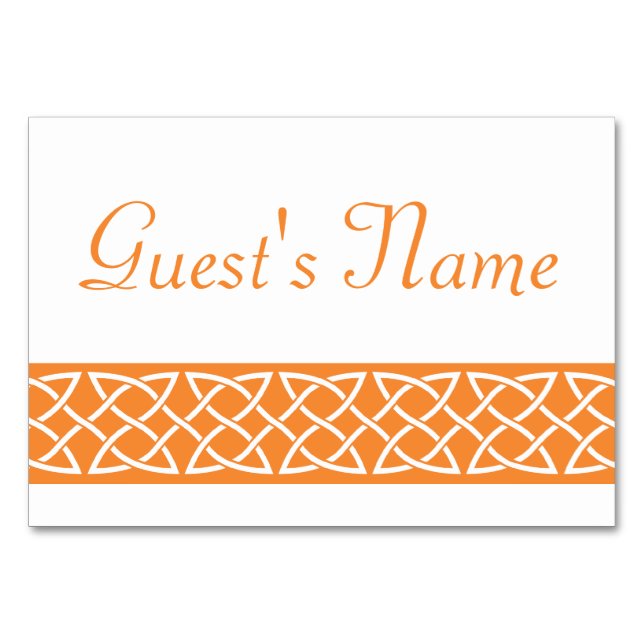 Celtic Weave Hearests in Orange Bord Card Bordsnummer (Framsidan)