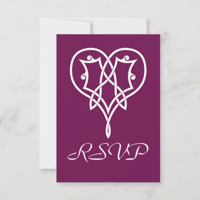 Celtic Weave Hearts i Vin OSA kort (Framsida)