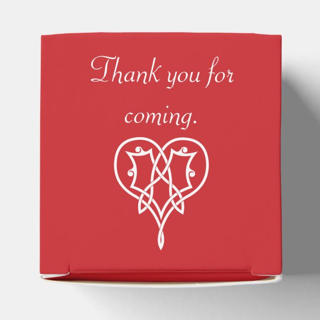 Celtic Weave Hearts in Cherry Favor Box Presentaskar (Överdel)