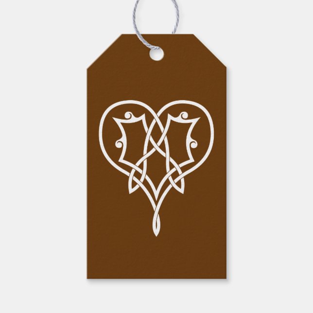 Celtic Weave Hearts in Chocolate Presentetikett (Framsidan)