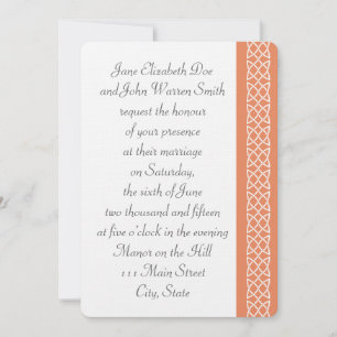 Celtic Weave Hearts in Coral Wedding bjudande Inbjudningar