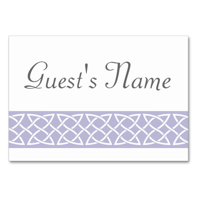Celtic Weave Hearts in Lavender Bord Card Bordsnummer (Framsidan)
