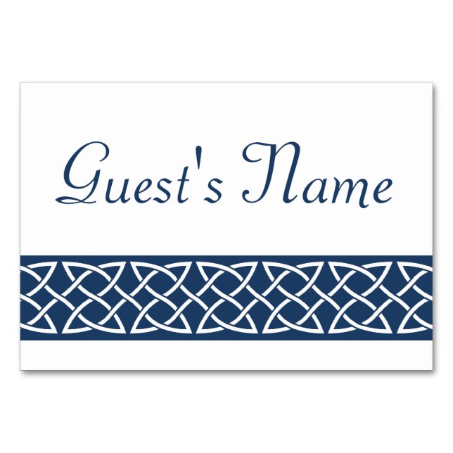 Celtic Weave Hearts in Navy Bord Card Bordsnummer (Framsidan)