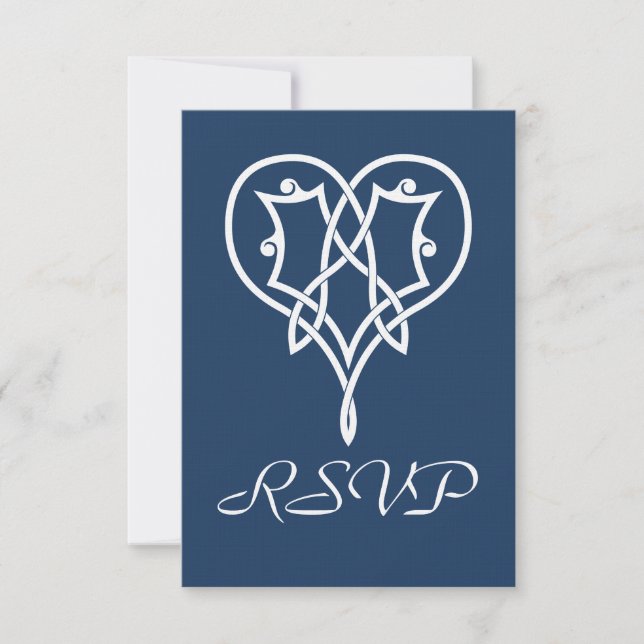 Celtic Weave Hearts in Navy OSA kort (Framsida)