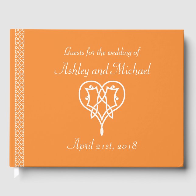 Celtic Weave Hearts in Orange Guest Bok (Framsida)