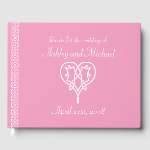 Celtic Weave Hearts in Petal Rosa Guest Bok