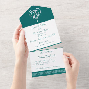 Celtic Weave Hearts in Teal All in one Kallelse