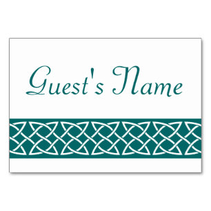 Celtic Weave Hearts in Teal Bord Card Bordsnummer
