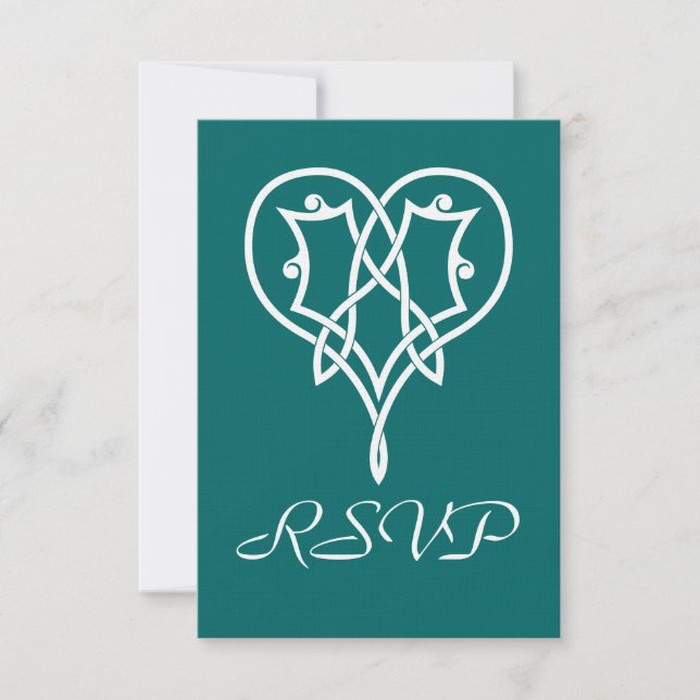 Celtic Weave Hearts in Teal OSA kort (Framsida)