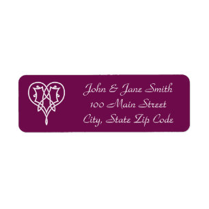 Celtic Weave Hearts in Vin Return Address Label Returadress Etikett