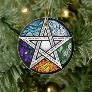 Celtic Wiccan Witch Pagan Witchy Witchcraft Julaft Julgransprydnad Keramik