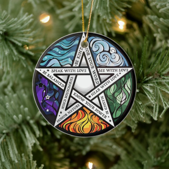 Celtic Wiccan Witch Pagan Witchy Witchcraft Julaft Julgransprydnad Keramik (Träd)