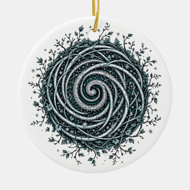 Celtic Winter Spiral Christmas Ornament (Framsidan)