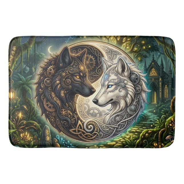 Celtic Yin Yang Vargar – Steampunk Harmoni.  Badrumsmatta (Framsidan)
