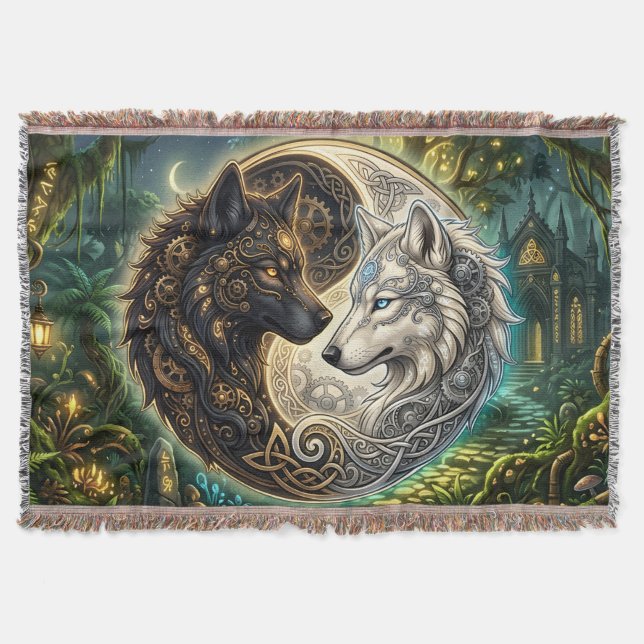 Celtic Yin Yang Vargar – Steampunk Harmoni.  Filt (Framsidan)