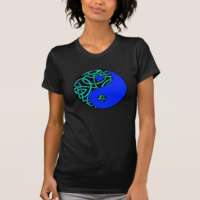 Celtic yinyang teeshirt (krickan och blått) tee shirt (Framsida)