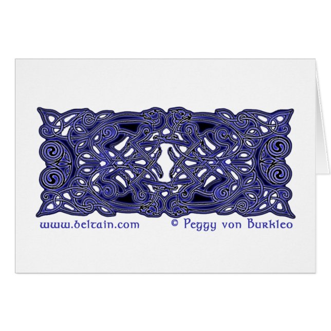 Celtic Zoomorphic hundkort Hälsningskort (Framsidan Horizontal)
