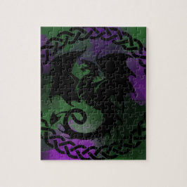 CelticCircleDragonPurpleGreen Pussel