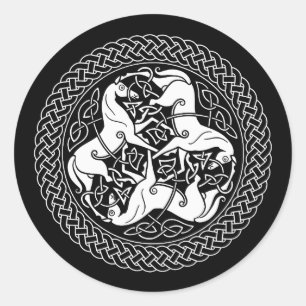 CelticEpona fnurra med hästar Runt Klistermärke