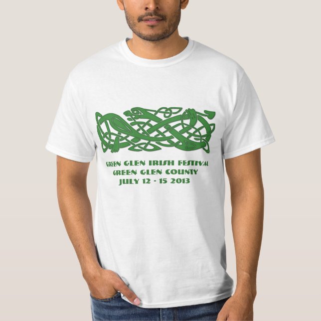 Celticgröntormen på irländsk festival tänder t-shirt (Framsida)