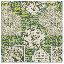 Celtichundar och hästar i grönt och guld tyg