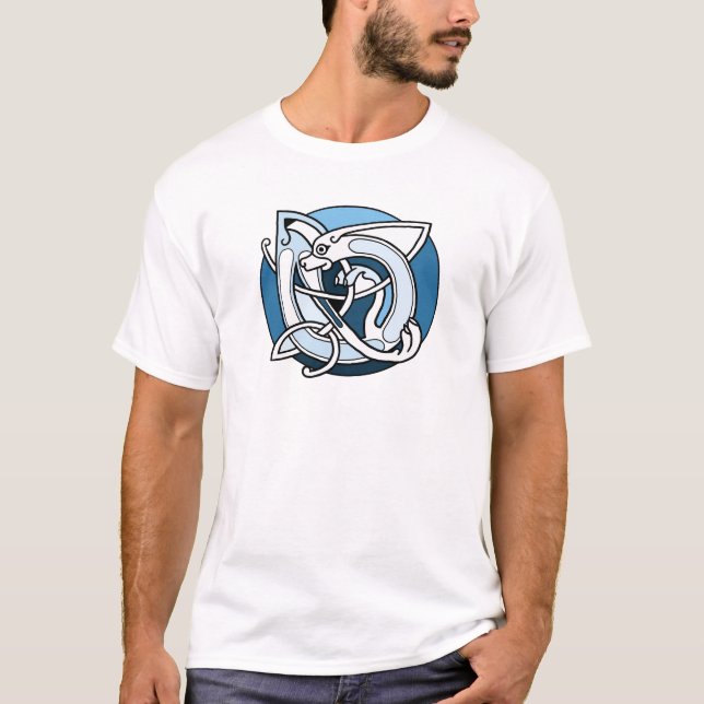CelticKnotwork design - blåtthund Tee (Framsida)