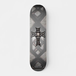 Celtickor & skalle (silver) skateboard bräda 20,5 cm