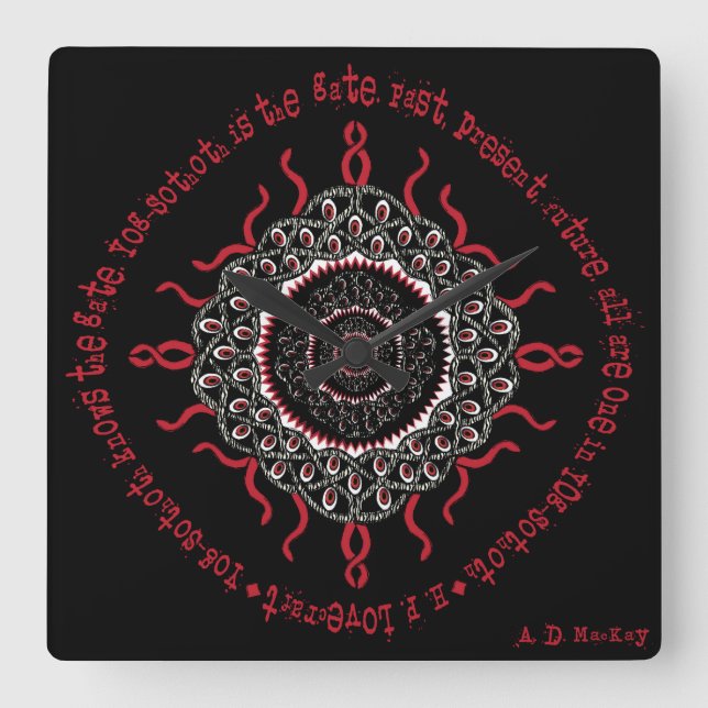 CelticLovecraftian kosmisk gigantisk gudom Fyrkantig Klocka (Framsida)