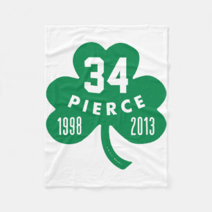 Celtics - Pierce 34 Retrött Number Klöver (Grönt) Fleecefilt