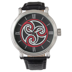 CelticTriskele prydnad, rött som är svartvit Armbandsur