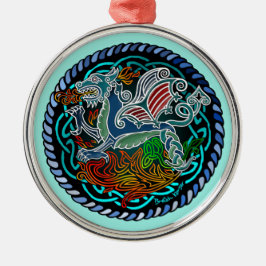 Céltique dragon julgransprydnad metall