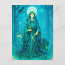 Celtiska druvor med varg, borre och räv helg vykort