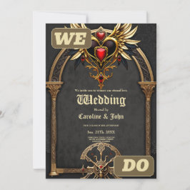 Celtiska knop och ett hjärta i den gotiska elegans inbjudningar