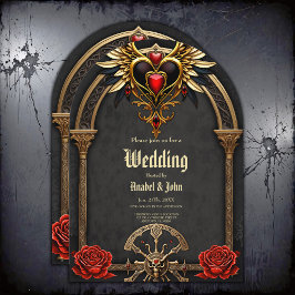 Celtiska knop och ett hjärta i den gotiska elegans inbjudningar