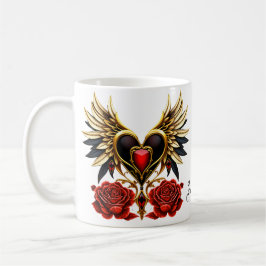 Celtiska knop och ett hjärta i den gotiska elegans kaffemugg